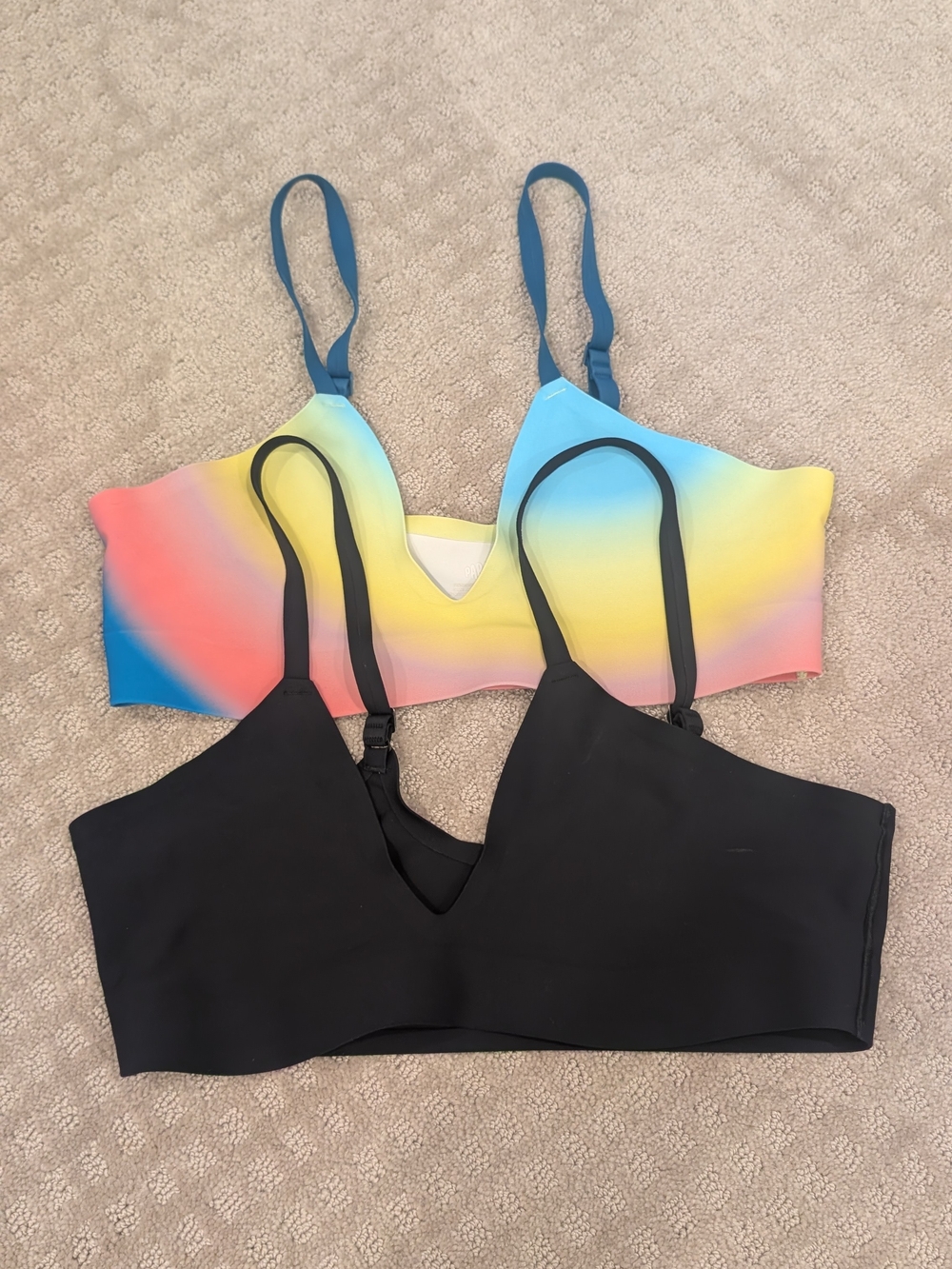 Parade Seamless Support Lift Scoop Bralettes (x2) - Black and Multicolor